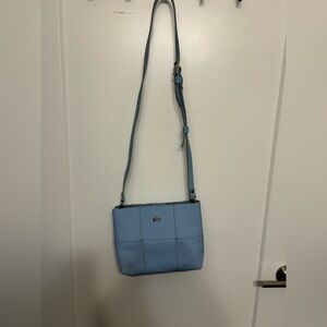 Like New Portland Leather Charolette Crossbody Bag in Glacier Blue